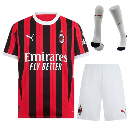 AC Milan Home Full Kit(Jersey+Shorts+Socks) 2024/25